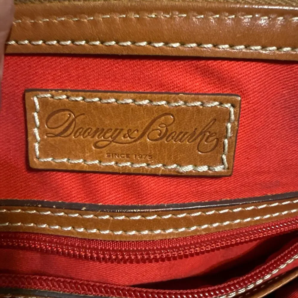 Dooney & Burke Pebble Leather Zip Zip Satchel Caramel Brown Shoulder Handbag